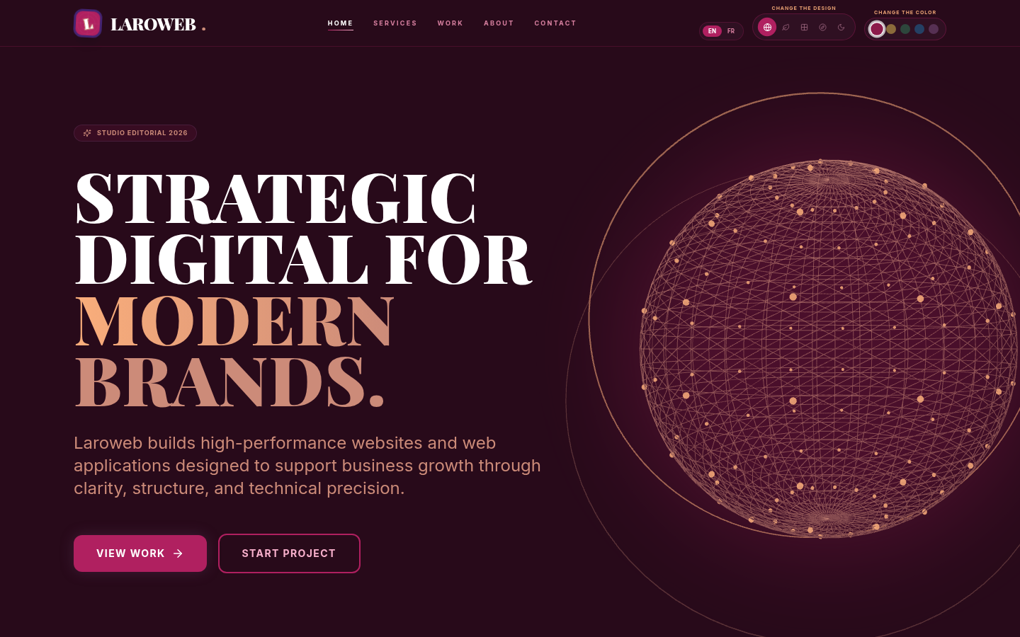 Current Laroweb website after redesign